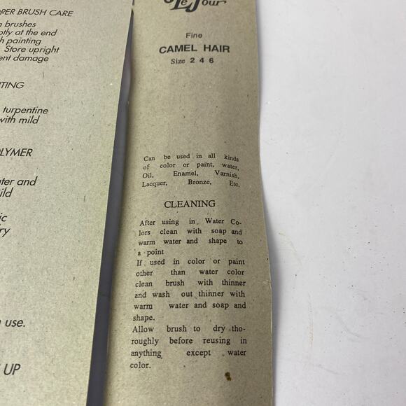 Vtg NEW Camel Hair Paintbrush Sets Lot of 2 Le Jour & Z-Pro Utility Touch Up - Picture 8 of 9